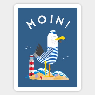 Moin Möwe Kapitän Norddeutschland Sticker